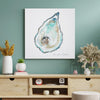 Pacific Oyster Coastal Embellished Canvas Wall Art Print - 20"x20"